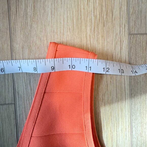 🧡 Coral Reef Bandage Dress | Double V Bodycon | Medium - Picture 8 of 11